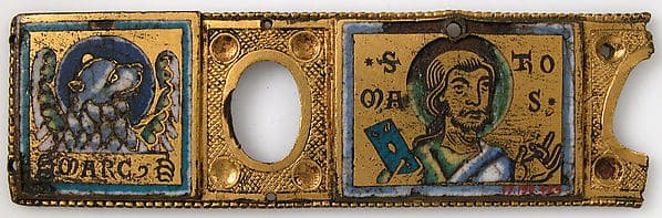 Plaque from a Book Cover or Portable Altar with Saint Thomas and the Lion of Saint Mark
