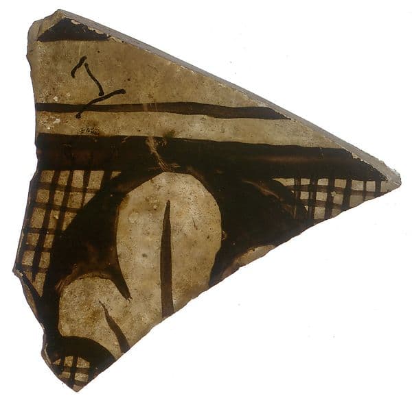 Grisaille Fragment with Plant Motif