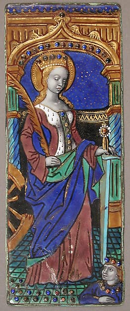 Triptych Panel with Saint Catherine, by Master of the Triptych of Louis XII