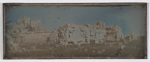 Hexagonal Court, Temple of Jupiter, Baalbek (290. Baalbec. 1843. Cour Hexagone.), by Joseph-Philibert Girault de Prangey