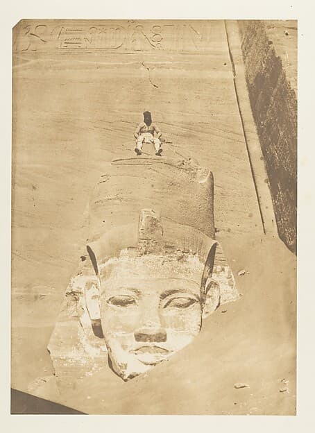 Westernmost Colossus of the Temple of Re, Abu Simbel, by Maxime Du Camp
