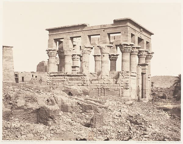 Ile de Fîleh (Philæ), Édifice de l'Est - Face Latérale Vue du Point D, by Félix Teynard