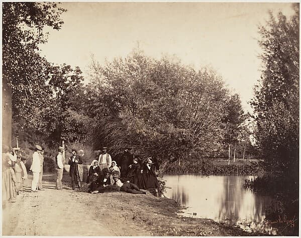 Scène près d'un étang au moulin du Petit-Mourmelon, by Gustave Le Gray