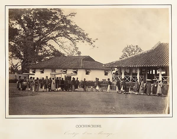 Cortège d'un mariage, Cochinchine, by Emile Gsell