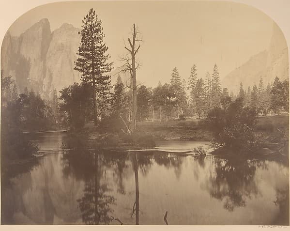 River View Down Valley, Cathedral Rock on Left, by Carleton E. Watkins
