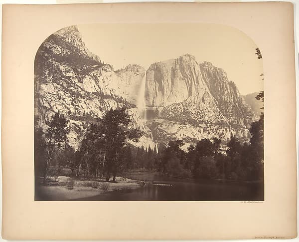 Yosemite Falls, River View, 2637 Feet, by Carleton E. Watkins