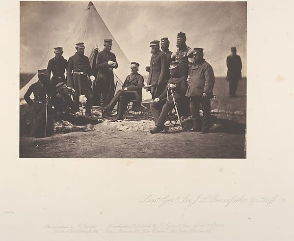 Lieutenant General Sir J. L. Pennefather and Staff, by Roger Fenton