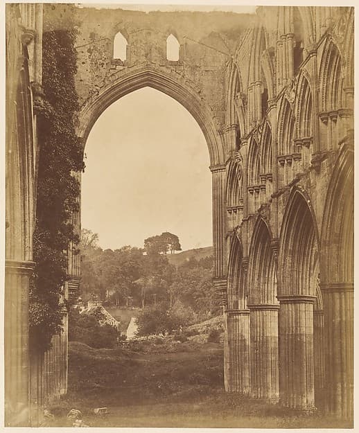 Rivaulx Abbey. Interior of the Choir, by Joseph Cundall