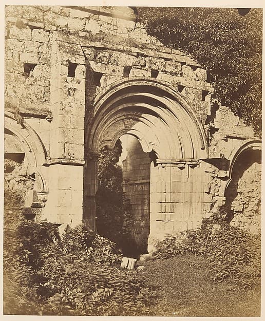Rivaulx Abbey. Doorway of the Refectory, by Joseph Cundall