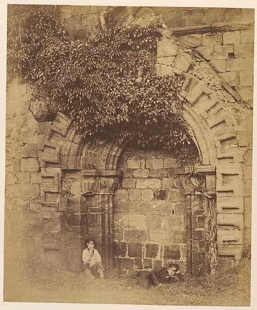 Kirkstall Abbey. Doorway on the North Side, by Joseph Cundall