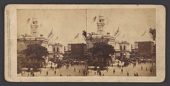 The Populace Begin to Gather in Front of the City Hall to Witness the Arrival of the Embassy on Their Visit to the Governor and Mayor, by Edward Anthony