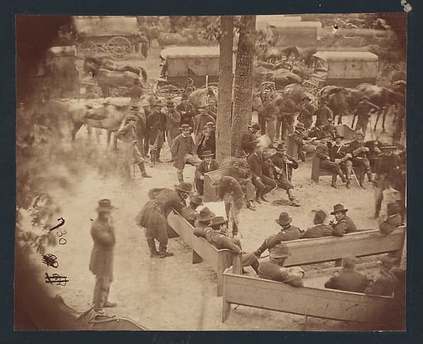 General Grant's Council of War, Massaponax Church, Virginia, by Timothy H. O'Sullivan