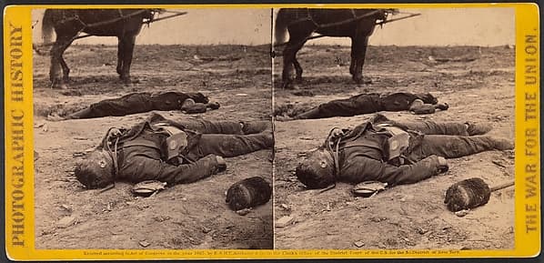 Rebel Artillery Soldiers, Killed in the Trenches of Fort Mahone, Called by the Soldiers "Fort Damnation," at the Storming of Petersburgh, Virginia, by Thomas C. Roche