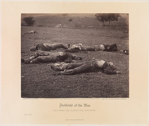 Field Where General Reynolds Fell, Gettysburg, by Timothy H. O'Sullivan