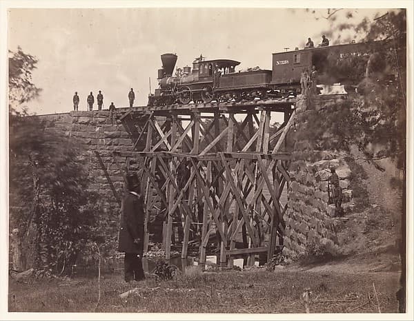 Bridge on Orange and Alexandria Rail Road, as Repaired by Army Engineers under Colonel Herman Haupt, by Andrew Joseph Russell