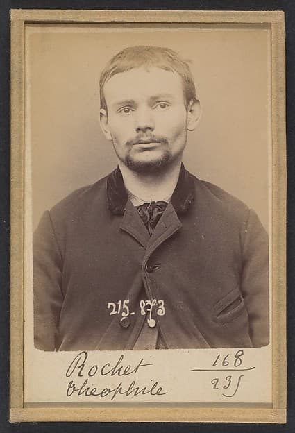 Rochet. Théophile. 24 ans, né à Rennes (Ille-et-Vilaine) le 7/6/69. Cordonnier. Anarchiste. 18/3/94., by Alphonse Bertillon