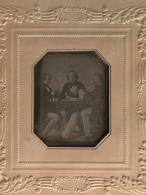 Three Men Playing Cards, by W. & F. Langenheim