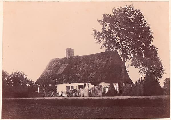 Maison au toit de chaume, by Unknown