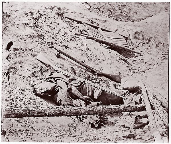 Dead Confederate Soldier at Fort Mahone, Petersburg, by Thomas C. Roche