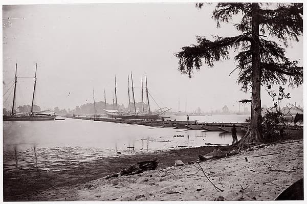 Pontoon Bridge, James River, by Andrew Joseph Russell