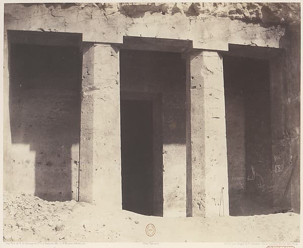 Béni-Haçan, Architecture Hypogéene - Tombeau d'Amoneï, by Félix Teynard