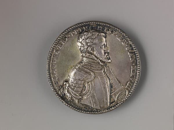 Portrait medal of Philip II (obverse); Mary Tudor Queen of England (reverse), by Jacopo Nizolla da Trezzo