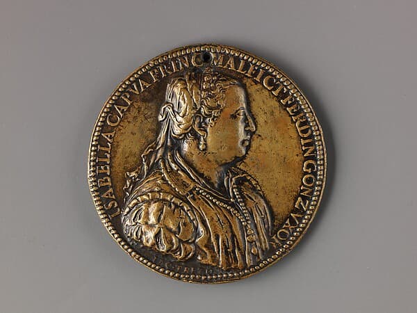 Portrait medal of Isabella di Capua, by Jacopo Nizolla da Trezzo