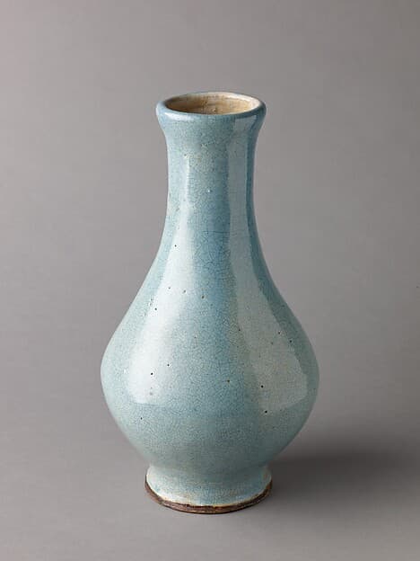 Pyriform vase, possibly an imitation of Song Guan ware, by Chinese