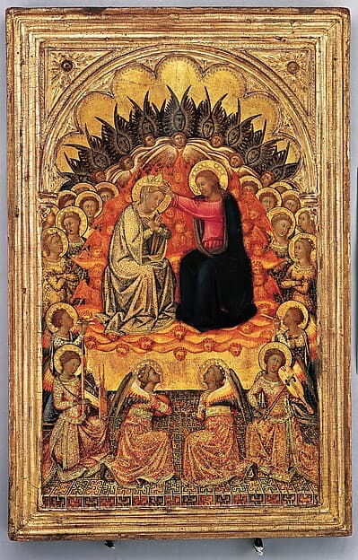 Engaged cassetta frame on a polyptych panel, by Siena