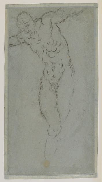 Reclining Male Figure, by Jacopo Tintoretto (Jacopo Robusti)