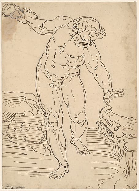 Hercules and the Erymanthian Boar, by School of Cambiaso