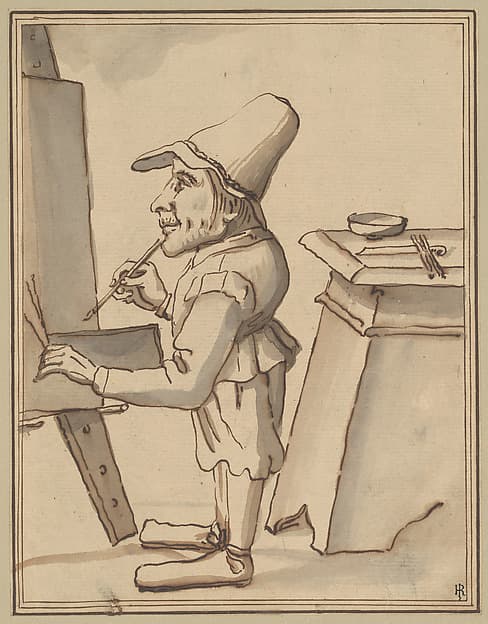 Caricature of a Dwarf Painter at His Easel, by Tuscany