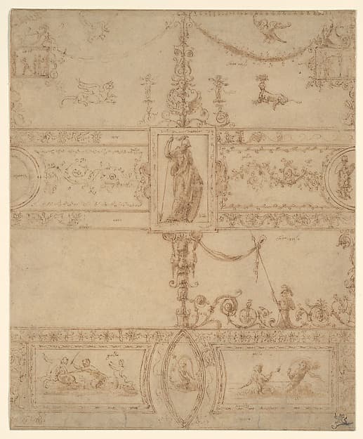 Design for a Grotesque Decoration, by Luzio Luzzi (also known as Luzio Romano, Luzio da Todi)
