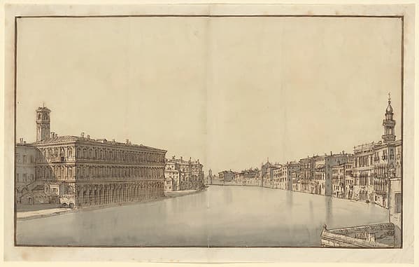 The Grand Canal, with the Fabbriche Nuove on the Left and Campanile of Santi Apostoli on the Right, by Bernardo Bellotto