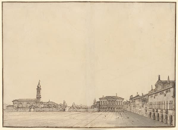 The Prato della Valle at Padua, by Bernardo Bellotto