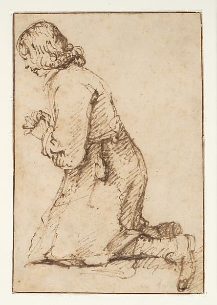 A Praying Youth, by Anthonie van Borssom