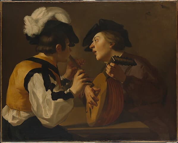 Two Musicians, by Dutch (Utrecht Caravaggist) Painter, 17th century