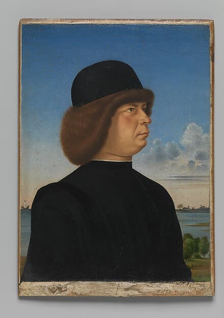 Portrait of Alvise Contarini(?); (verso) A Tethered Roebuck, by Jacometto (Jacometto Veneziano)