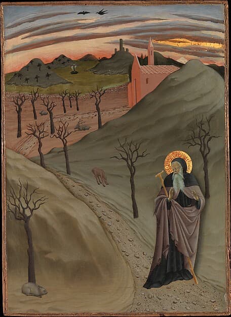 Saint Anthony the Abbot in the Wilderness, by Sano di Pietro (Ansano di Pietro di Mencio)