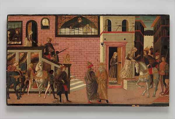 Tarquin and Lucretia, by Master of Marradi