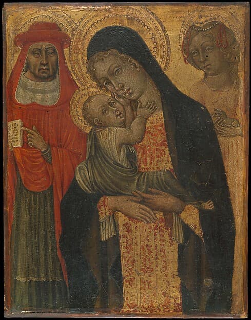 Madonna and Child with Saints Jerome and Agnes, by Giovanni di Paolo (Giovanni di Paolo di Grazia)