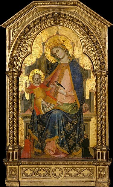 Madonna and Child Enthroned with Two Donors, by Lorenzo Veneziano