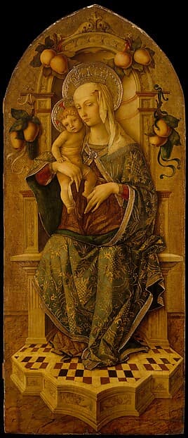 Madonna and Child Enthroned, by Nicola di Maestro Antonio d'Ancona