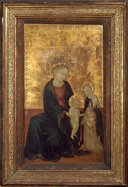 Madonna and Child with Saint Catherine of Siena and a Carthusian Donor, by Italian, Lombard (probably Pavia)