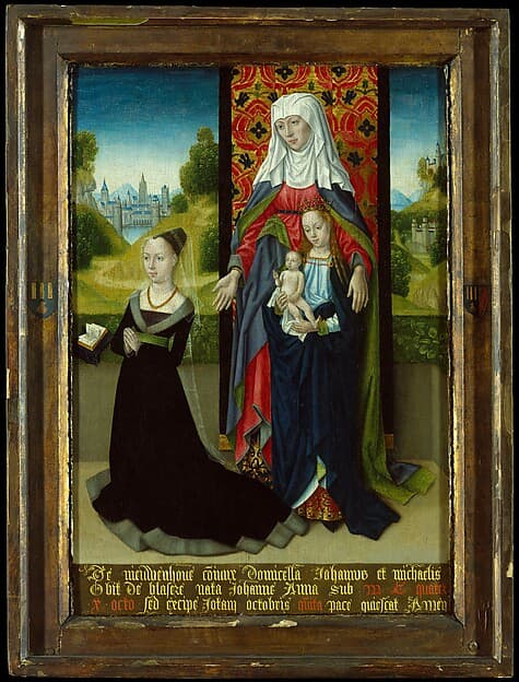 Virgin and Child with Saint Anne Presenting Anna van Nieuwenhove, by Master of the Saint Ursula Legend