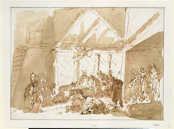The Nativity of Christ, with Shepherds and Kings in Adoration, by Giuseppe Bernardino Bison