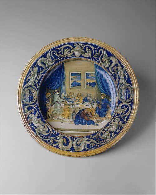 Armorial dish: Supper at the House of Simon the Pharisee, by Maestro Giorgio Andreoli