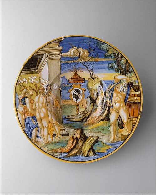 Armorial dish: The story of King Anius, by Francesco Xanto Avelli da Rovigo