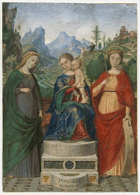 Virgin and Child Enthroned between Saints Cecilia and Catherine of Alexandria, by Francesco Morone