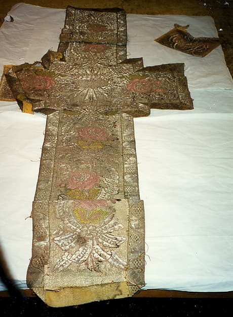 Two Orphrey Sections made into a runner; Top of an Orphrey